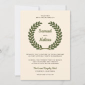 Elegant Laurel Feuille Faire-part de mariage de co (Devant)
