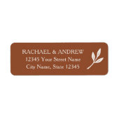 Elegant Laurel Leaf Fall Bruiloft Retouradres Etiket (Voorkant)