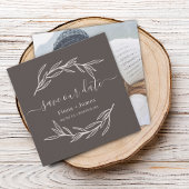 Elegant Laurel Leaf Photo Enregistrer La Carte Dat