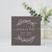 Elegant Laurel Leaf Photo Enregistrer La Carte Dat (Debout devant)