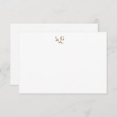 Elegant Laurel Monogram Mocha Brown Chic Flat Notitiekaartje (Voorkant / Achterkant)