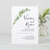 Elegant Laurel Wedding Invitations (Debout devant)
