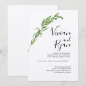 Elegant Laurel Wedding Invitations (Devant / Derrière)