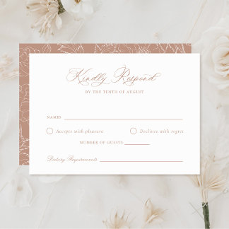Elegant Laurel Wreath Blush Wedding Carte RSVP