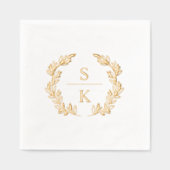 Elegant Laurel Wreath Monogram Mariage (Recto)