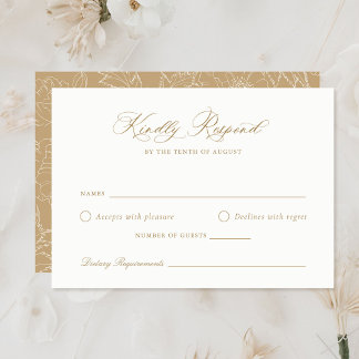 Elegant Laurel Wreath Wedding RSVP Kaart