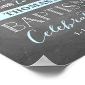Elegant Laurels Blue | Baptism Welcome Sign Poster (Hoek)