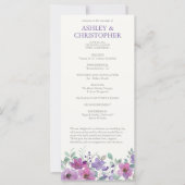 Élégant Lavande Aquarelle Programme de mariage flo (Devant)