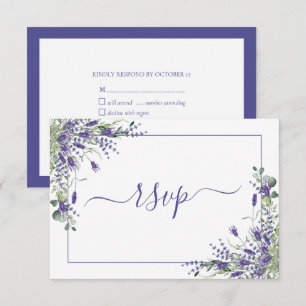 Élégant Lavande Eucalyptus Botanique Script RSVP