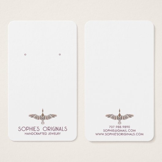 Élégant Lavande Gris Volant Oiseau Écran d'oreille (Devant & derrière)