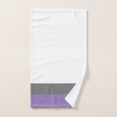 Élégant Lavande Purple Stripes Script Monogramme (Serviette à main)