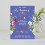 Élégant Lavande Retraite Floral Foil Invitation (Debout devant)