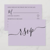 Elégant lavande violette QR Code RSVP Mariage (Devant / Derrière)