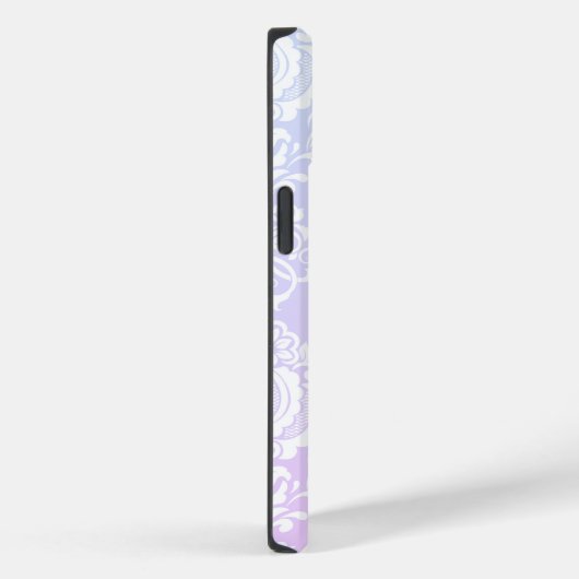 Elegant Lavendel Damast Monogram Case-Mate iPhone Case (Achterkant / Rechts)
