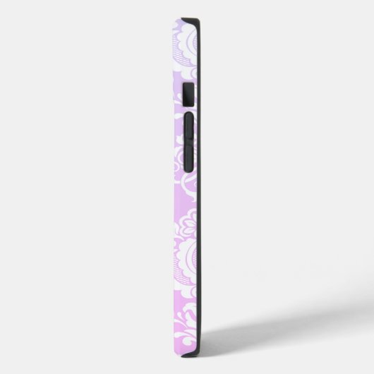 Elegant Lavendel Damast Monogram Case-Mate iPhone Case (Achterkant / Links)