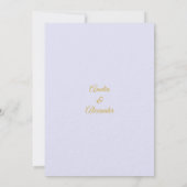 Elegant Lavendel en Goud Marmer Save the Date Kaart (Achterkant)