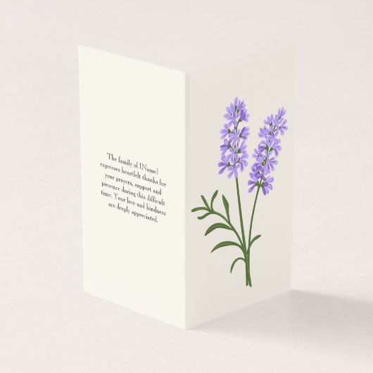 Elegant Lavendel Funeral Order of Service-programm Kaart (Buitenkant)