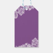 Elegant Lavendel Paars Kant Trouw Dank Je Cadeaulabel (Achterkant)