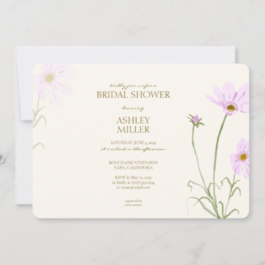 Elegant Lavendel Spring Wildflower Vrijgezellenfee Kaart (Voorkant)