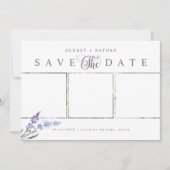 Elegant Lavender 3 Foto Save The Date (Voorkant)