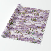 Elegant Lavender Bloom Wrapping Paper Roll Cadeaupapier (Uitgerold)