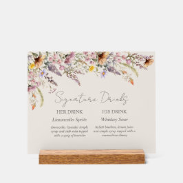 Elegant Lavender, Blush and Cream Wildflowers Acryl Bord