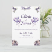 Elegant Lavender Bruiloft Kaart (Staand voorkant)