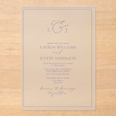 Elegant Lavender Calligraphy Monogram Wedding Acryl Uitnodigingen (Voorkant)