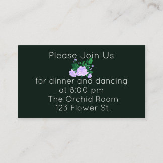 Elegant Lavender Camellia Reception Informatiekaartje