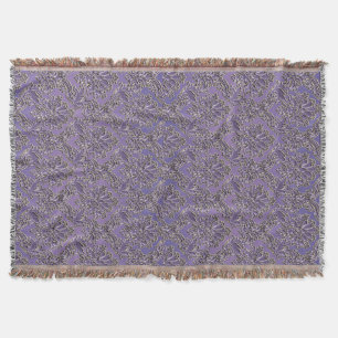 Elegant  Lavender Damask Throw Blanket Deken
