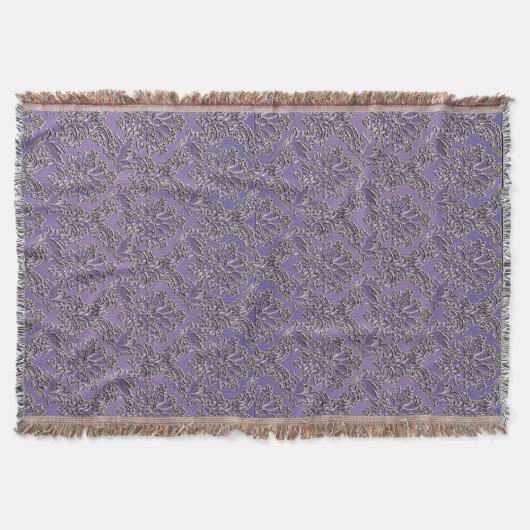 Elegant  Lavender Damask Throw Blanket Deken (Voorkant)