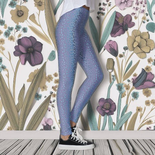 Élégant Lavender Empreinte de léopard Leggings