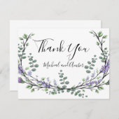 Élégant Lavender Eucalyptus Carte de remerciements (Devant / Derrière)