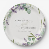 Elegant Lavender Eucalyptus Leafy Foliage Wedding Papieren Bordje (Voorkant)