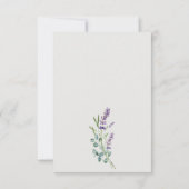 Elegant Lavender Eucalyptus Leafy Foliage Wedding RSVP Kaartje (Achterkant)