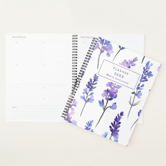 Elegant Lavender Floral 2026 Custom Planner (Devant avec enveloppe)