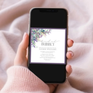 Elegant Lavender Floral Brunch & Bubble Shower Kaart