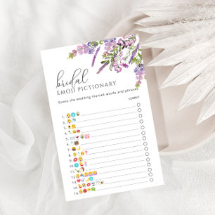 Elegant Lavender Floral Emoji Pictionary Game