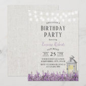 Elegant Lavender Floral Lantern Birthday Kaart (Voorkant / Achterkant)