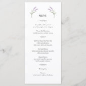 Elégant Lavender Floral Mariage Menu (Devant)