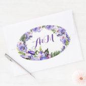 Elegant Lavender Floral Monogram Sticker (Envelop)