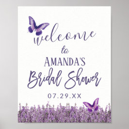 Elegant Lavender Floral Vrijgezellenfeest Welkom Poster
