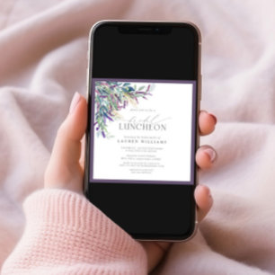 Elegant Lavender Floral Waterverf Bridal Luncheon Kaart