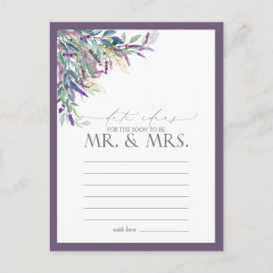 Elegant Lavender Floral Waterverf Date Ideeën Briefkaart