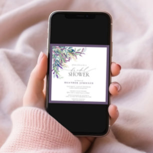 Elegant Lavender Floral Waterverf Vrijgezellenfees Kaart