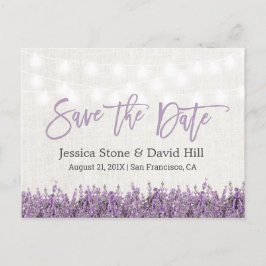 Elegant Lavender Floral Wedding Save the Date Aankondigingskaart