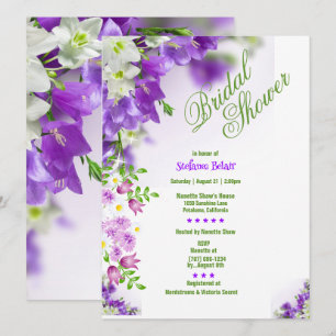 Elegant Lavender Flowers Bridal Shower Invitations Kaart