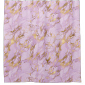 Elegant Lavender Gold Marble Douchegordijn (Voorkant)