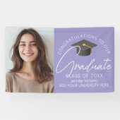 Elegant Lavender Graduate Photo Graduation Party Spandoek (Horizontaal)