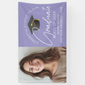 Elegant Lavender Graduate Photo Graduation Party Spandoek (Verticaal)